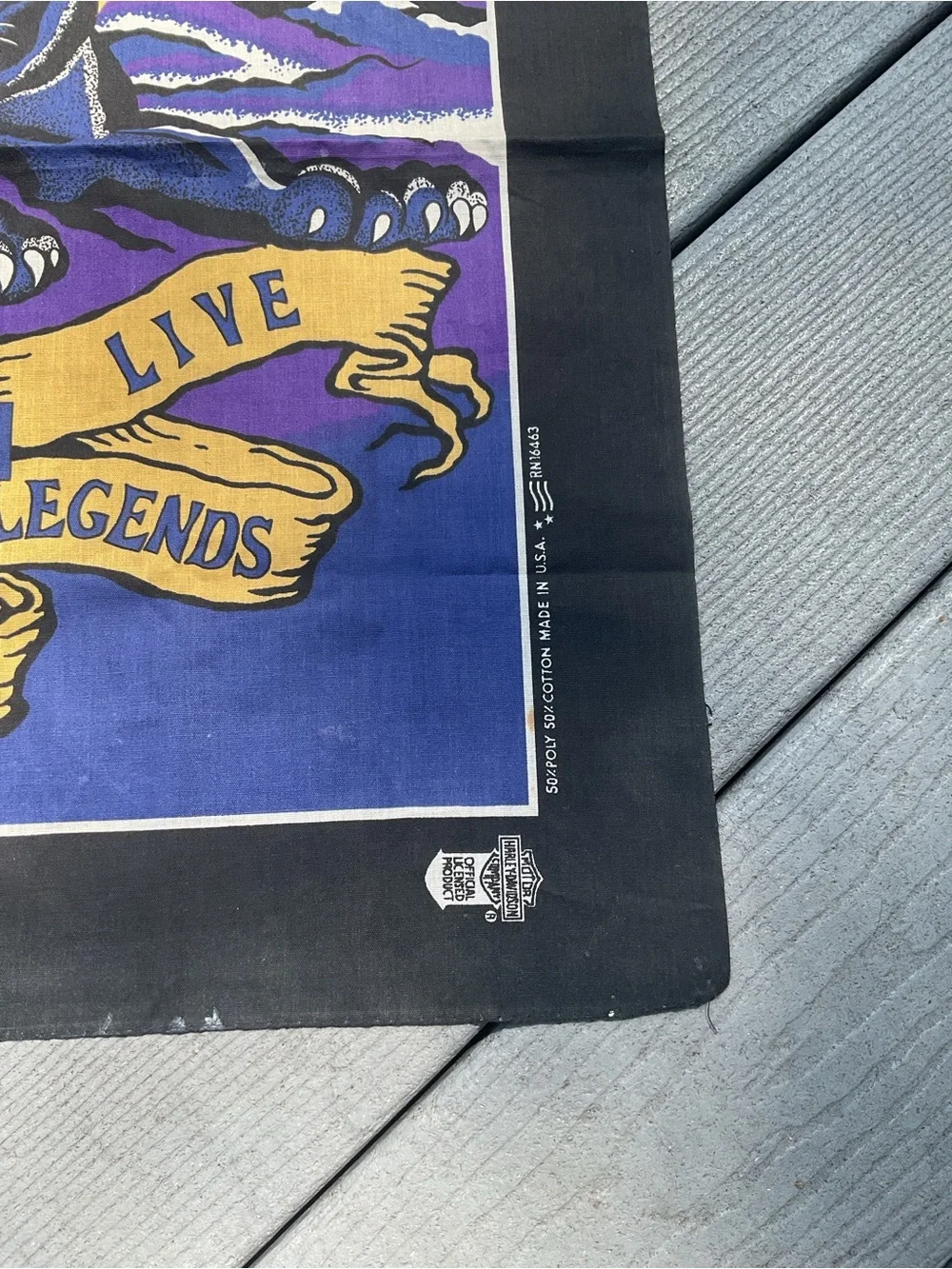 Vintage Harley-Davidson Black & Purple Panther Wall Art/Bandana